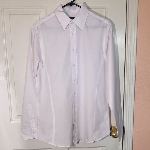 Piazaitalia White Long Sleeve Slim Fit Dress Shirt Button Down and Collared | L - Picture 1 of 9